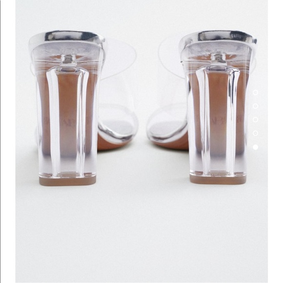 NWT. Zara Vinyl Sandals with Methacrylate Heels - Picture 4 of 11